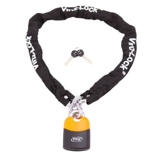 Vinz Fogo 200 cm 2m Kettenschloss Rollerschloss Fahrradschloss Motorradschloss Frontansicht